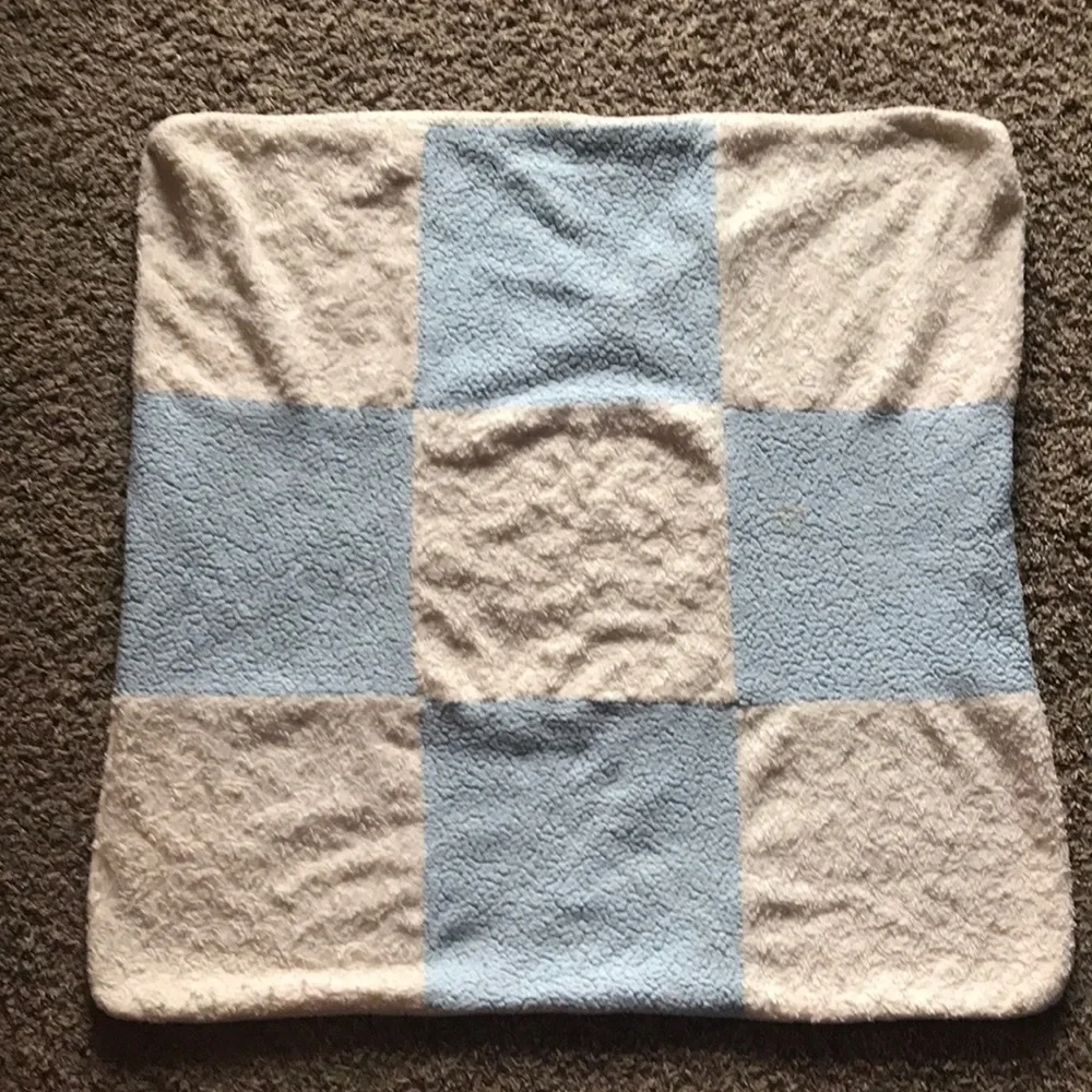 Baby Gear Light Blue & White Square Pattern Baby Boy Blanket